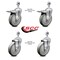 Service Caster 5 Inch Gray Polyurethane Wheel Swivel 1/2 Inch Stem Caster Total Lock Brake, 2PK SCC-TSTTL20S514-PPUB-121315-2-S-2 - alternate 2